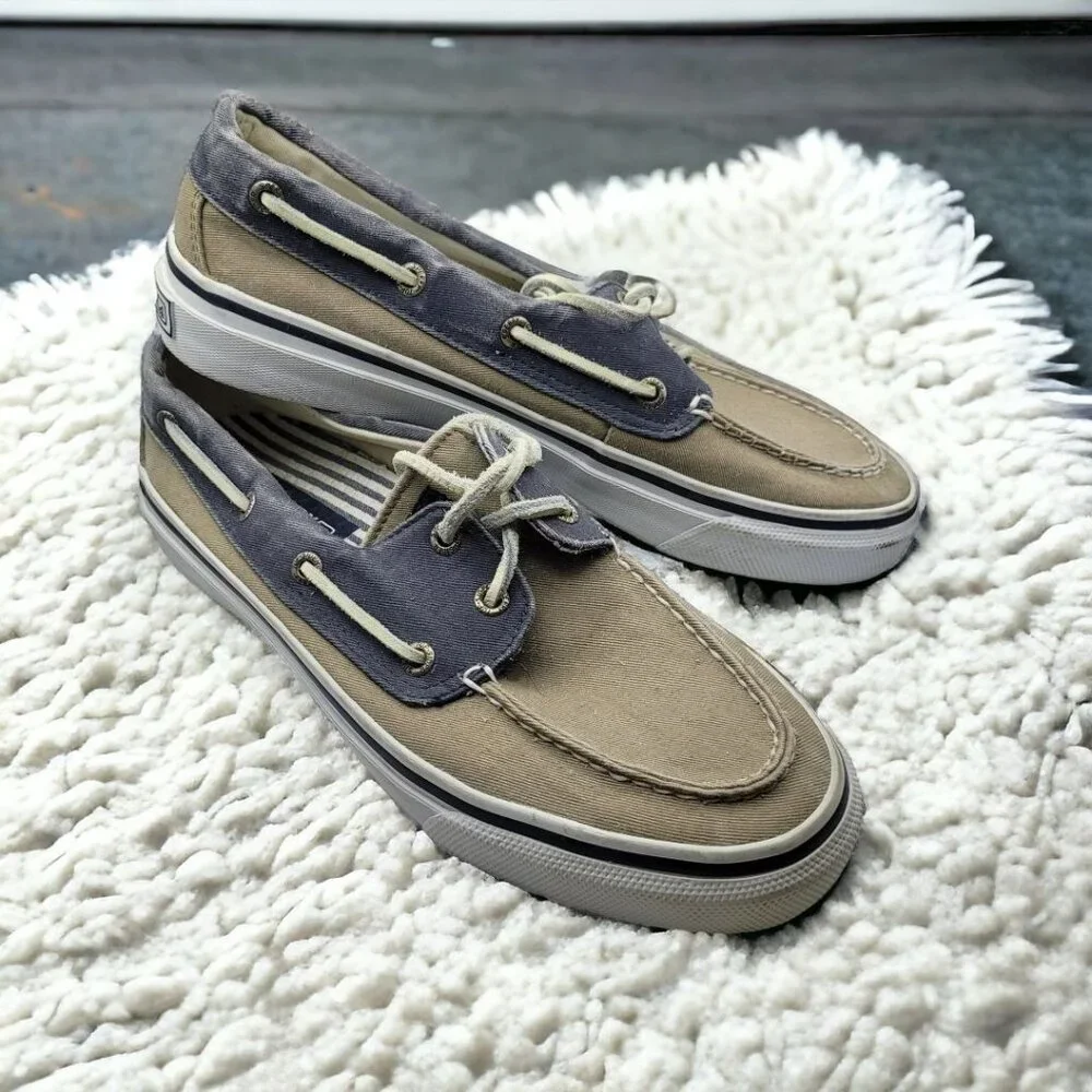 Sperry Top Sider Boat Shoe Mens 8 Blue Tan‎ 0538207 Summer Yacht Club Dock Pool